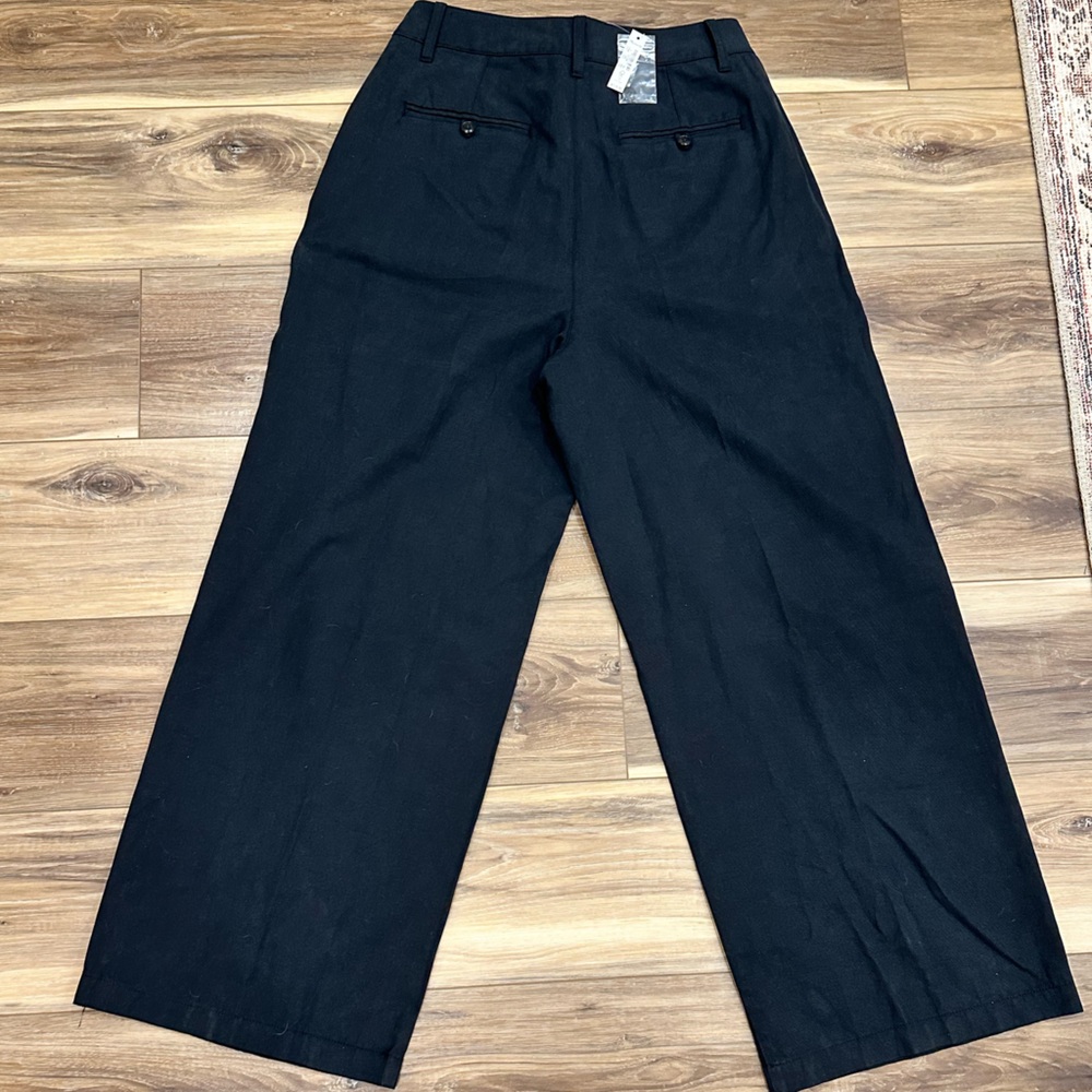 Madewell Harlow Wide Leg Pant True Black Linen Cotton Sz 6 NWT - Picture 6 of 16